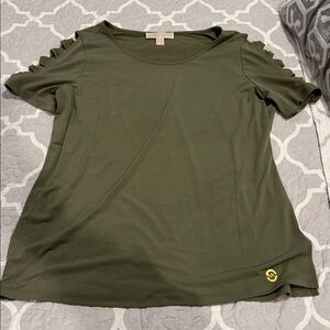 Michael Kors Olive Green Short Sleeve Top